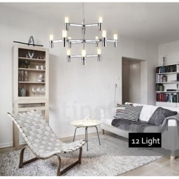 Lampadario contemporaneo a 12 luci a 3 livelli 75x55 cm
