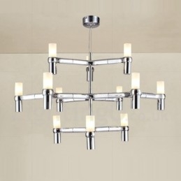 Lampadario contemporaneo a 12 luci a 3 livelli 75x55 cm