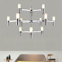 Lampadario contemporaneo a 12 luci a 3 livelli 75x55 cm