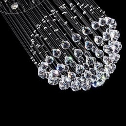 Lampadario a sospensione in cristallo moderno a 5 luci argento trasparente