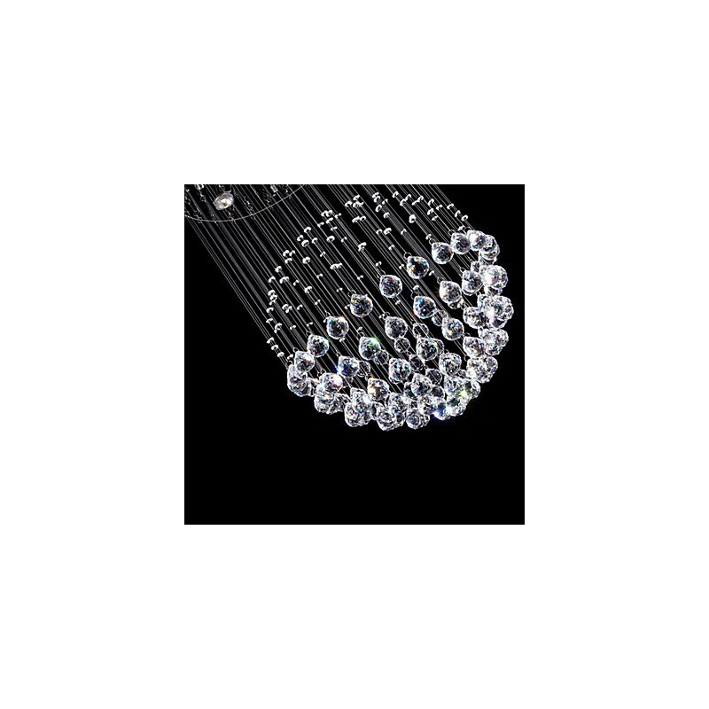 Lampadario a sospensione in cristallo moderno a 5 luci argento trasparente