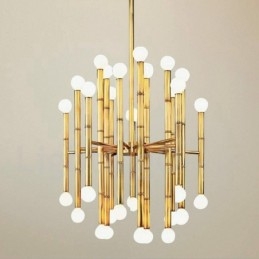 Lampadario moderno contemporaneo a 30 luci a 2 livelli in metallo 48 x 60 cm