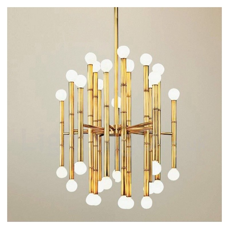 Lampadario moderno contemporaneo a 30 luci a 2 livelli in metallo 48 x 60 cm