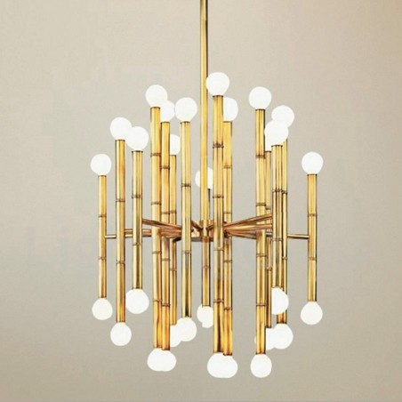 Lampadario moderno contemporaneo a 30 luci a 2 livelli in metallo 48 x 60 cm