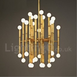Lampadario moderno contemporaneo a 30 luci a 2 livelli in metallo 48 x 60 cm