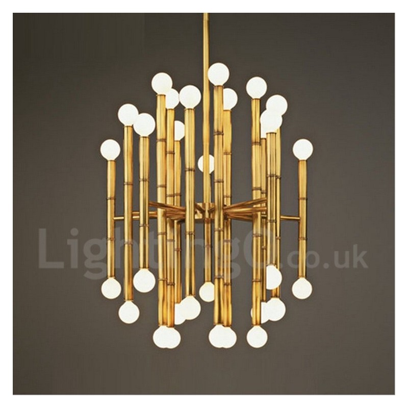 Lampadario moderno contemporaneo a 30 luci a 2 livelli in metallo 48 x 60 cm