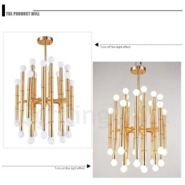 Lampadario moderno contemporaneo a 30 luci a 2 livelli in metallo 48 x 60 cm