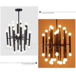 Lampadario moderno contemporaneo a 30 luci a 2 livelli in metallo 48 x 60 cm