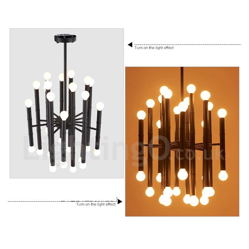Lampadario moderno contemporaneo a 30 luci a 2 livelli in metallo 48 x 60 cm
