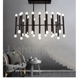 Lampadario LED moderno contemporaneo 42 luci metallo 96 x 52 cm
