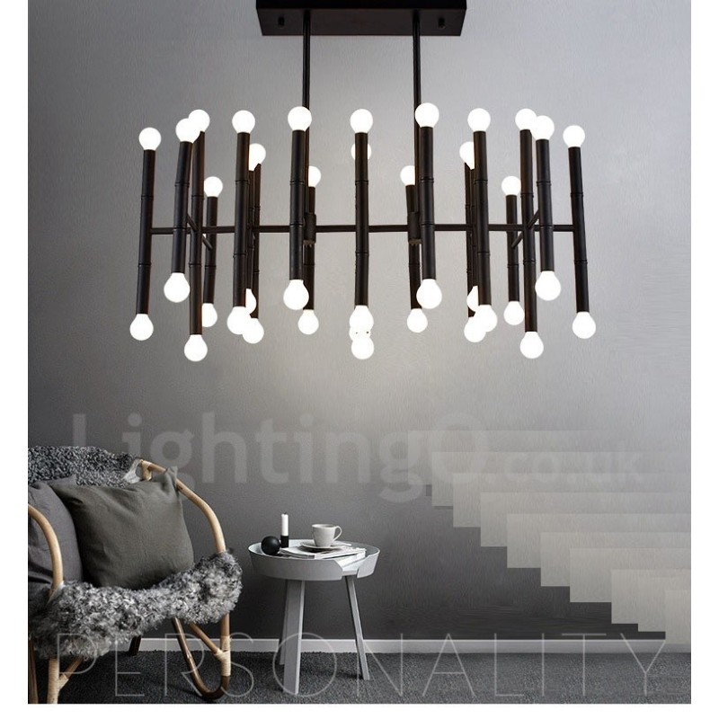 Lampadario LED moderno contemporaneo 42 luci metallo 96 x 52 cm