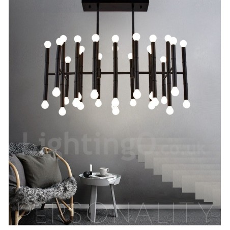 Lampadario LED moderno contemporaneo 42 luci metallo 96 x 52 cm