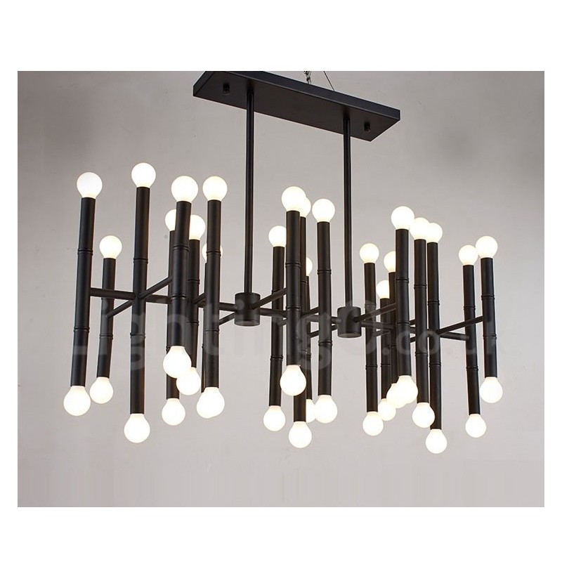 Lampadario LED moderno contemporaneo 42 luci metallo 96 x 52 cm