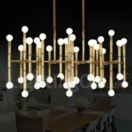 Lampadario LED moderno contemporaneo 42 luci metallo 96 x 52 cm