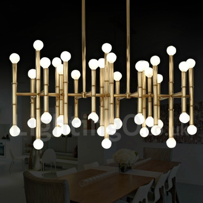 Lampadario LED moderno contemporaneo 42 luci metallo 96 x 52 cm