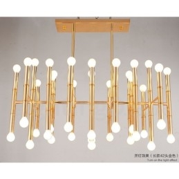 Lampadario LED moderno contemporaneo 42 luci metallo 96 x 52 cm