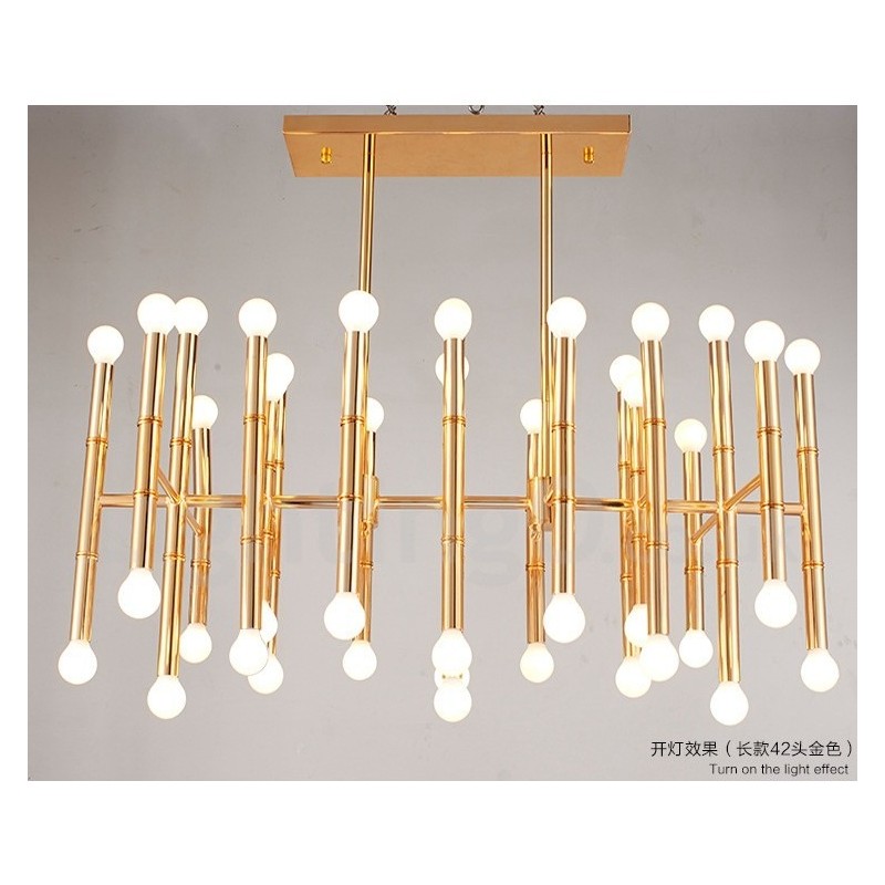 Lampadario LED moderno contemporaneo 42 luci metallo 96 x 52 cm