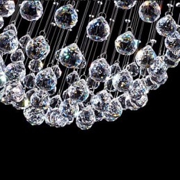 Lampadario a sospensione in cristallo moderno a 5 luci argento trasparente