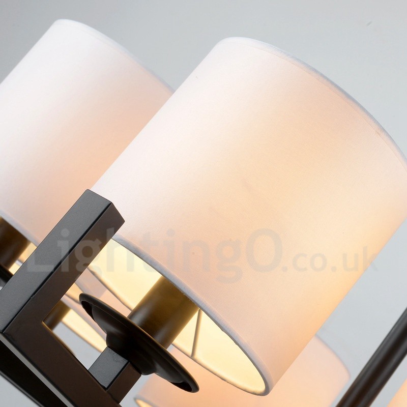 Lampadario contemporaneo a 8 luci in tessuto 70 x 62 cm