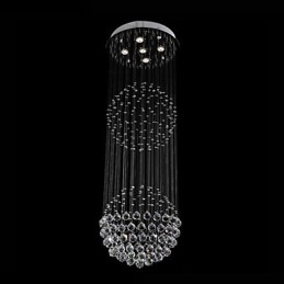 Lampadario a sospensione in cristallo moderno a 5 luci argento trasparente