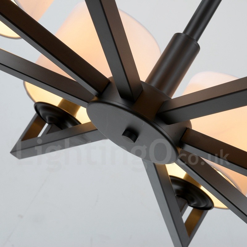 Lampadario contemporaneo a 8 luci in tessuto 70 x 62 cm