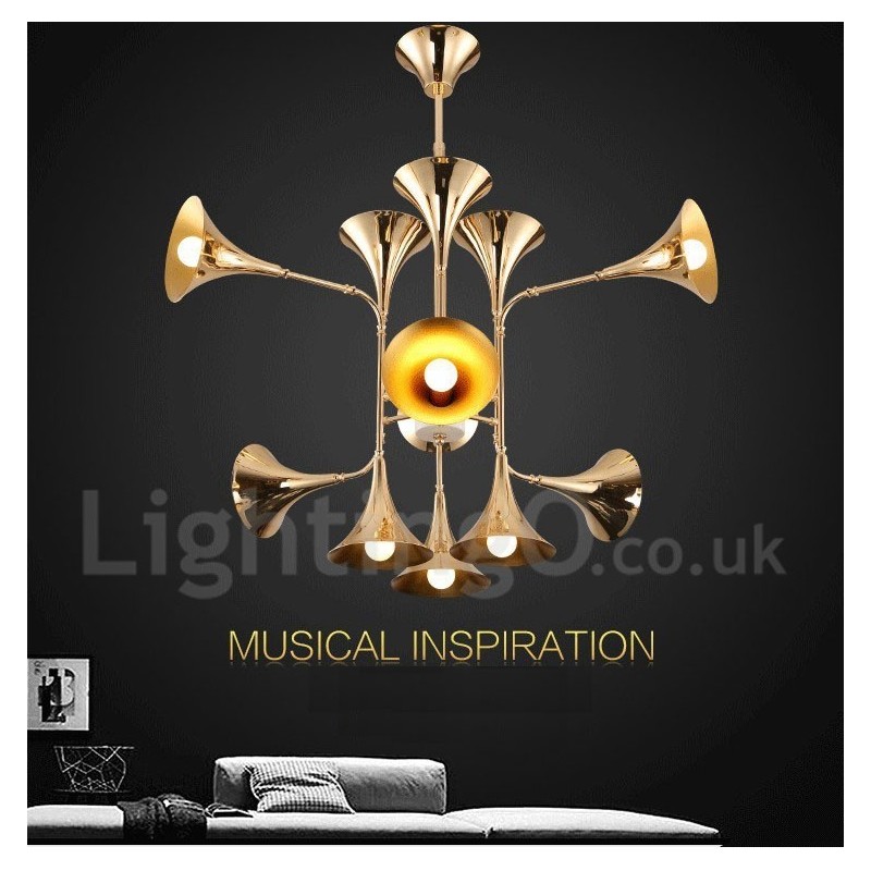 Lampadario moderno contemporaneo a 12 luci in metallo 80 cm