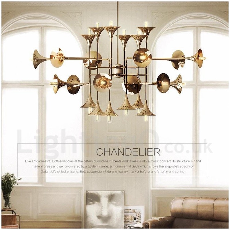Lampadario moderno contemporaneo a 24 luci LED in metallo 100 cm