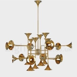 Lampadario moderno contemporaneo a 24 luci LED in metallo 100 cm