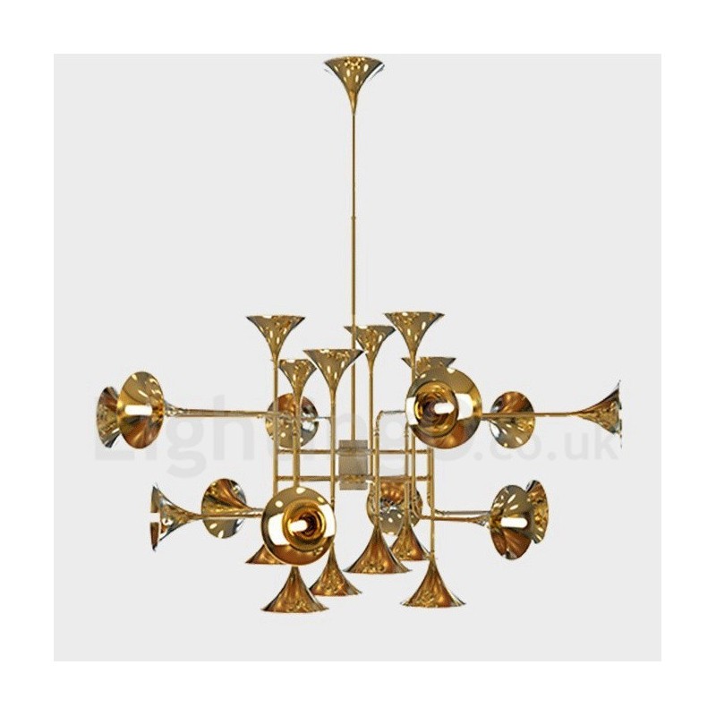 Lampadario moderno contemporaneo a 24 luci LED in metallo 100 cm