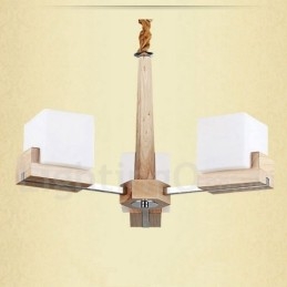 Lampadario in legno moderno contemporaneo a 3 luci, 55 x 40 cm