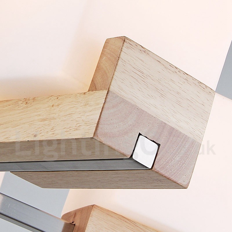 Lampadario in legno moderno contemporaneo 5 luci 60x40 cm