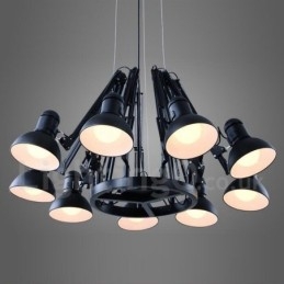 Lampadario contemporaneo a 9 luci in metallo, a un livello, regolabile 20 cm