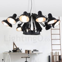 Lampadario contemporaneo a 12 luci in metallo, regolabile
