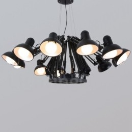 Lampadario contemporaneo a 12 luci in metallo, regolabile