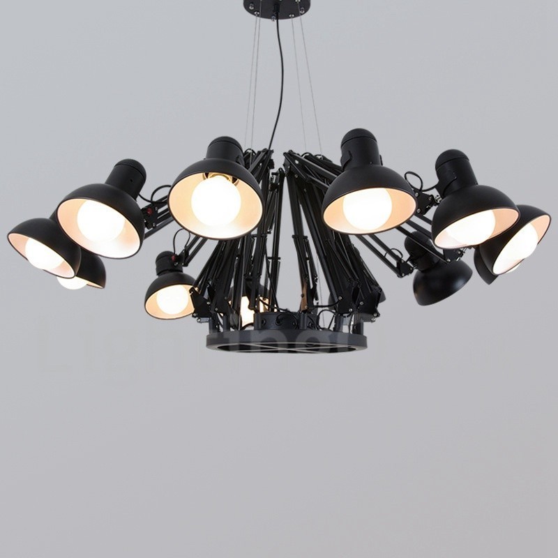 Lampadario contemporaneo a 12 luci in metallo, regolabile