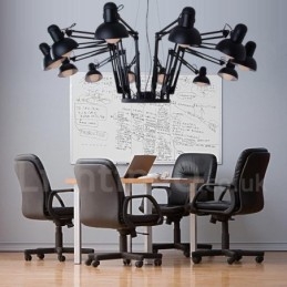 Lampadario contemporaneo a 12 luci in metallo, regolabile