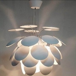 Lampadario a sospensione moderno contemporaneo in metallo bianco cromo