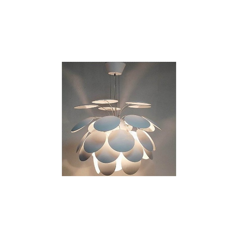 Lampadario a sospensione moderno contemporaneo in metallo bianco cromo