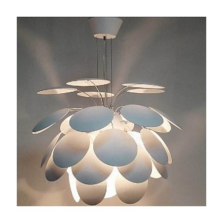 Lampadario a sospensione moderno contemporaneo in metallo bianco cromo