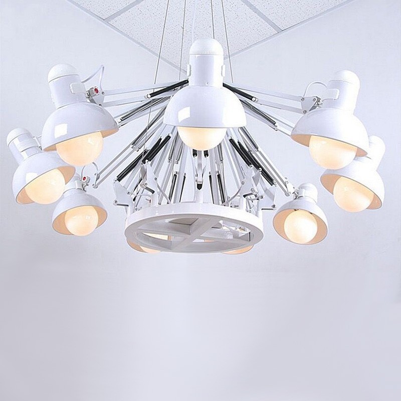 Lampadario contemporaneo a 12 luci in metallo, regolabile