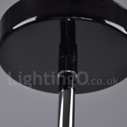 Lampadario vintage retrò nero a 8 luci in metallo, 1 livello