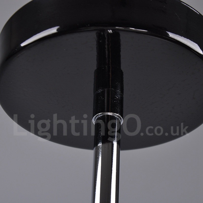 Lampadario vintage retrò nero a 8 luci in metallo, 1 livello