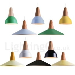 Lampada a sospensione in legno e metallo 1 luce moderna contemporanea