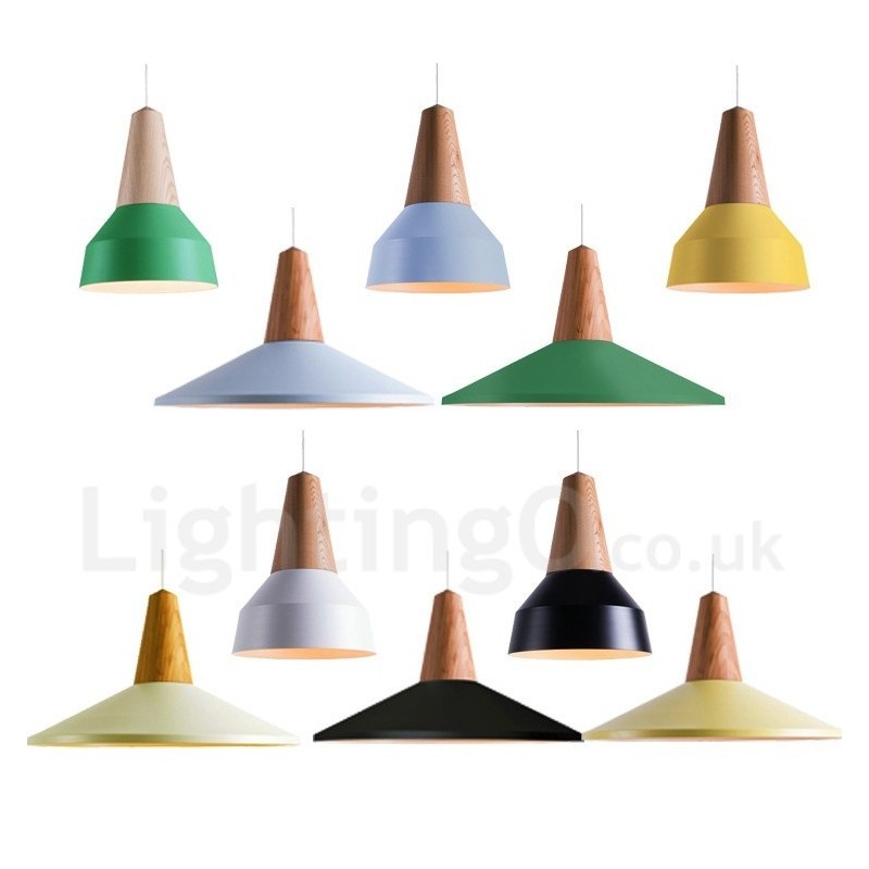Lampada a sospensione in legno e metallo 1 luce moderna contemporanea