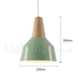 Lampada a sospensione in legno e metallo 1 luce moderna contemporanea