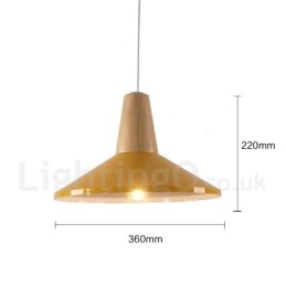 Lampada a sospensione in legno e metallo 1 luce moderna contemporanea
