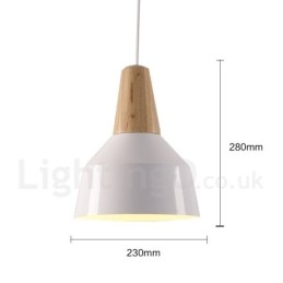 Lampada a sospensione in legno e metallo 1 luce moderna contemporanea