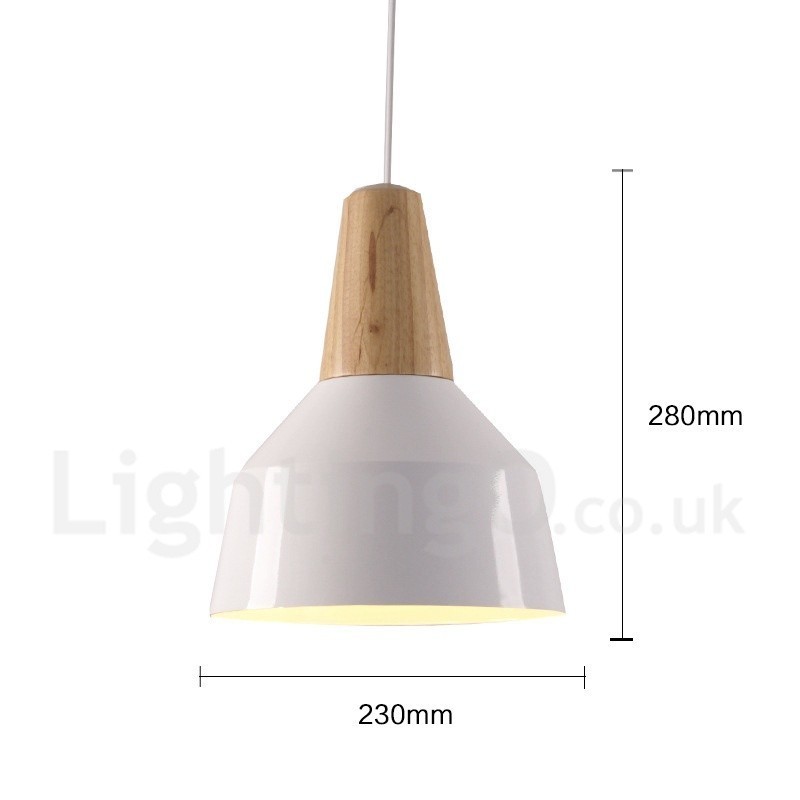 Lampada a sospensione in legno e metallo 1 luce moderna contemporanea