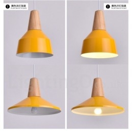 Lampada a sospensione in legno e metallo 1 luce moderna contemporanea