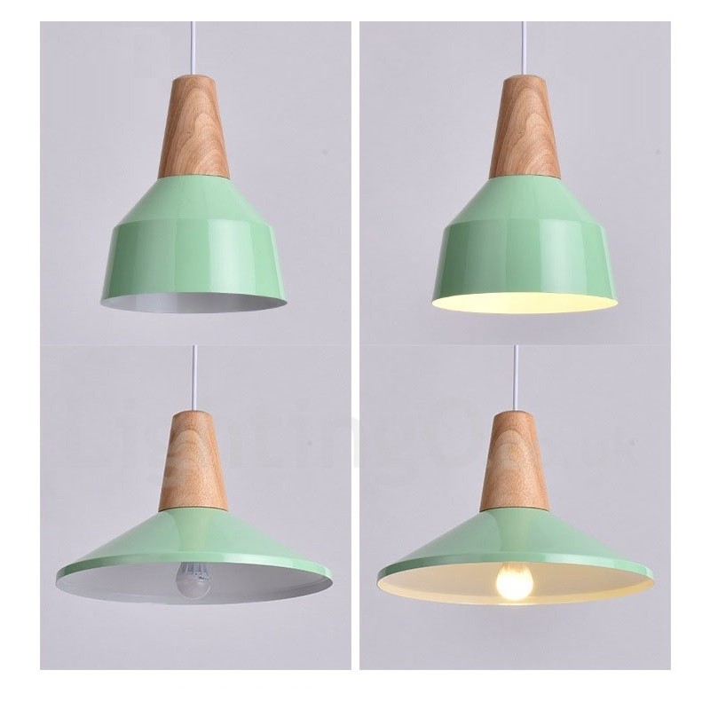 Lampada a sospensione in legno e metallo 1 luce moderna contemporanea